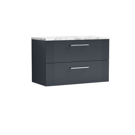 Nuie Deco Wall Hung 2-Drawer Vanity & Laminate Worktop (1 size, 5 colours) - Brand New Bathrooms