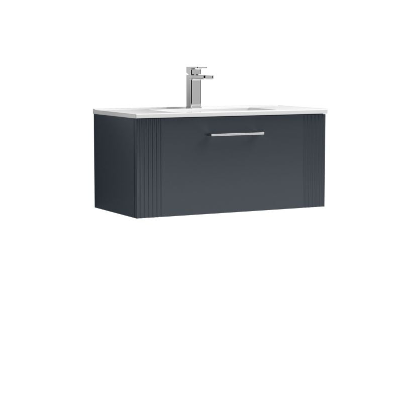 Nuie Deco Wall Hung Single Drawer Vanity & Mid-Edge Basin (1 size, 5 colours) - Brand New Bathrooms