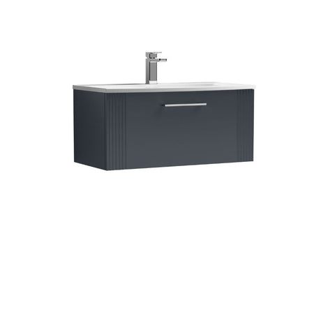 Nuie Deco Wall Hung Single Drawer Vanity & Curved Basin (1 size, 5 colours) - Brand New Bathrooms