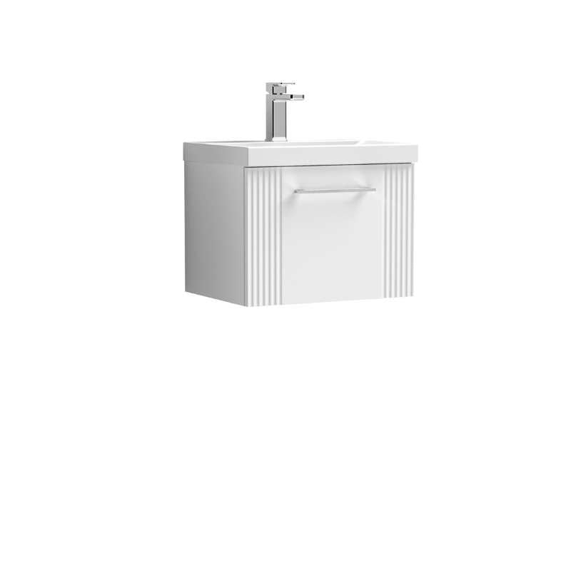 Nuie Deco Wall Hung Single Drawer Vanity & Thin-Edge Basin (1 size, 5 colours) - Brand New Bathrooms