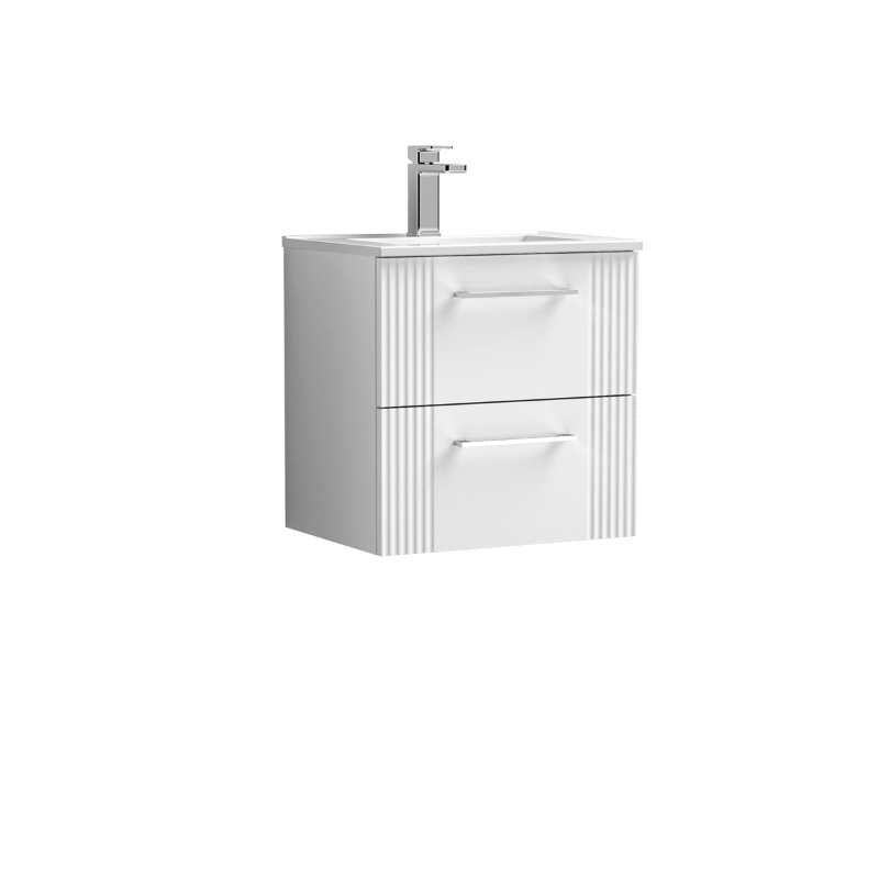 Nuie Deco Wall Hung 2-Drawer Vanity & Minimalist Basin (1 size, 5 colours) - Brand New Bathrooms