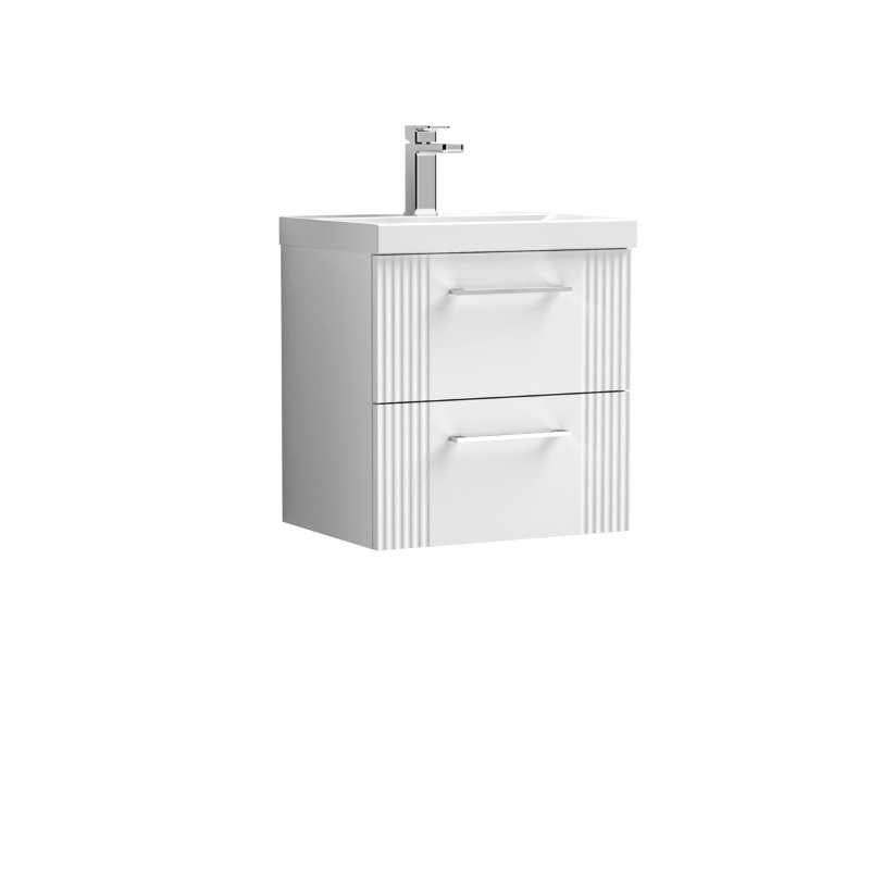 Nuie Deco Wall Hung 2-Drawer Vanity & Thin-Edge Basin (1 size, 5 colours) - Brand New Bathrooms