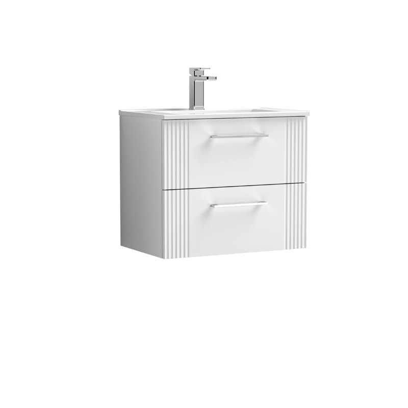 Nuie Deco Wall Hung 2-Drawer Vanity & Minimalist Basin (1 size, 5 colours) - Brand New Bathrooms