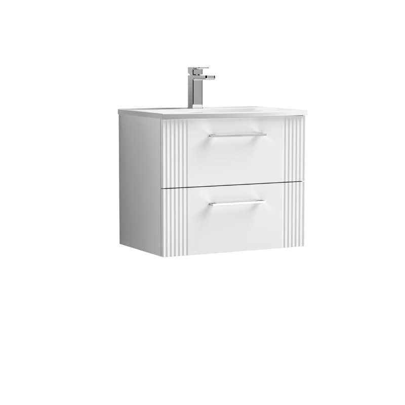 Nuie Deco Wall Hung 2-Drawer Vanity & Curved Basin (1 size, 5 colours) - Brand New Bathrooms