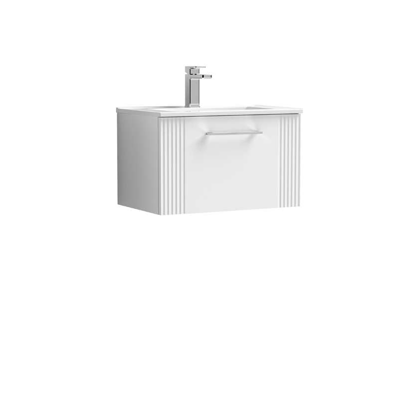 Nuie Deco Wall Hung Single Drawer Vanity & Minimalist Basin (1 size, 5 colours) - Brand New Bathrooms