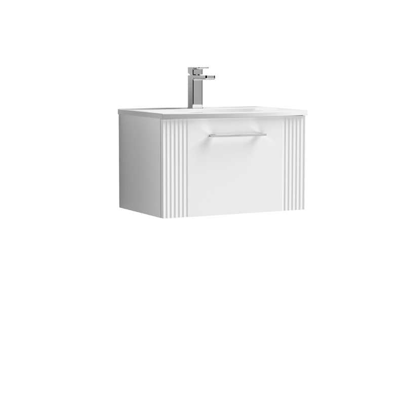 Nuie Deco Wall Hung Single Drawer Vanity & Curved Basin (1 size, 5 colours) - Brand New Bathrooms