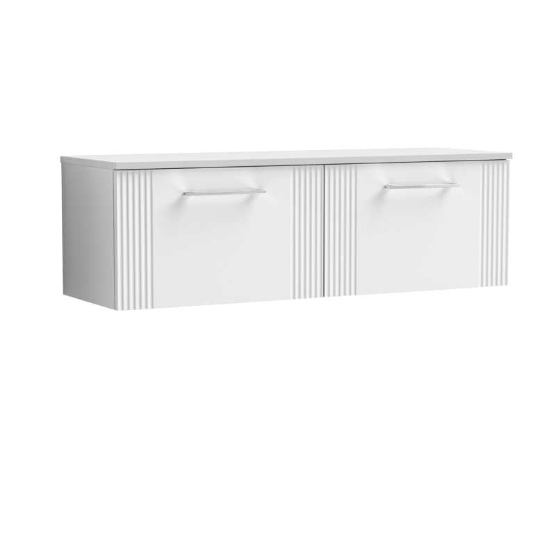 Nuie Deco Wall Hung 2-Drawer Vanity & Worktop (1 size, 5 colours) - Brand New Bathrooms