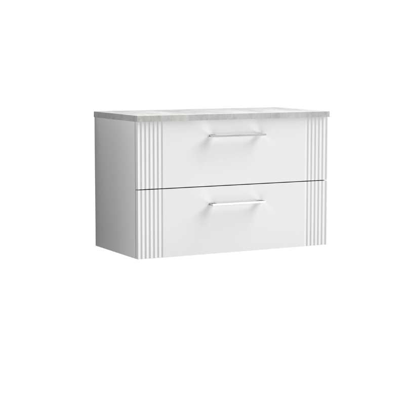 Nuie Deco Wall Hung 2-Drawer Vanity & Laminate Top (1 size, 5 colours) - Brand New Bathrooms