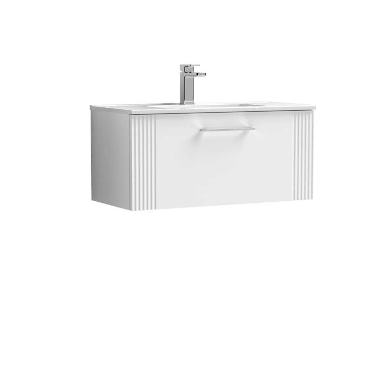 Nuie Deco Wall Hung Single Drawer Vanity & Mid-Edge Basin (1 size, 5 colours) - Brand New Bathrooms