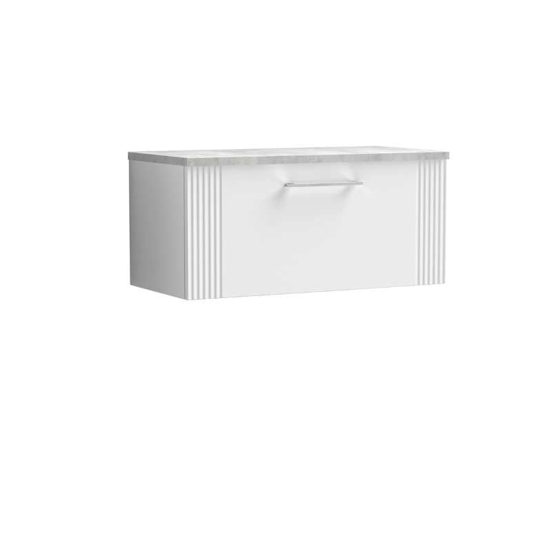 Nuie Deco Wall Hung Single Drawer Vanity & Laminate Top (1 size, 5 colours) - Brand New Bathrooms