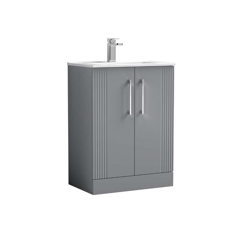 Nuie Deco Floor Standing 2-Door Vanity & Minimalist Basin (1 size, 5 colours) - Brand New Bathrooms