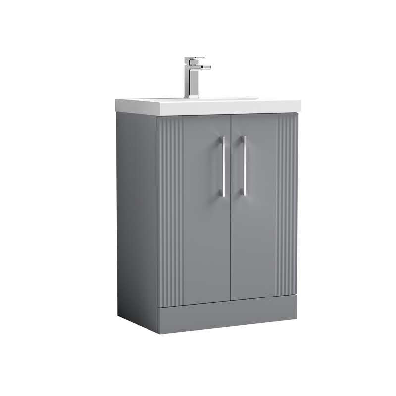 Nuie Deco Floor Standing 2-Door Vanity & Thin-Edge Basin (1 size, 5 colours) - Brand New Bathrooms