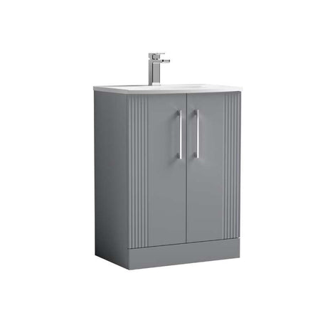 Nuie Deco Floor Standing 2-Door Vanity & Curved Basin (1 size, 5 colours) - Brand New Bathrooms