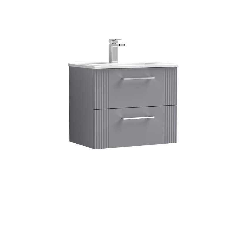 Nuie Deco Wall Hung 2-Drawer Vanity & Minimalist Basin (1 size, 5 colours) - Brand New Bathrooms