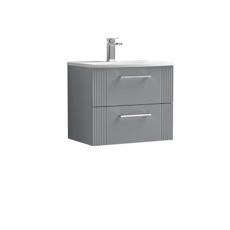 Nuie Deco Wall Hung 2-Drawer Vanity & Curved Basin (1 size, 5 colours) - Brand New Bathrooms