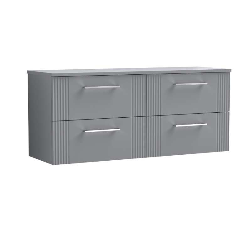 Nuie Deco Wall Hung 4-Drawer Vanity & Worktop (1 size, 5 colours) - Brand New Bathrooms