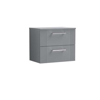 Nuie Deco Wall Hung 2-Drawer Vanity & Worktop (1 size, 5 colours) - Brand New Bathrooms
