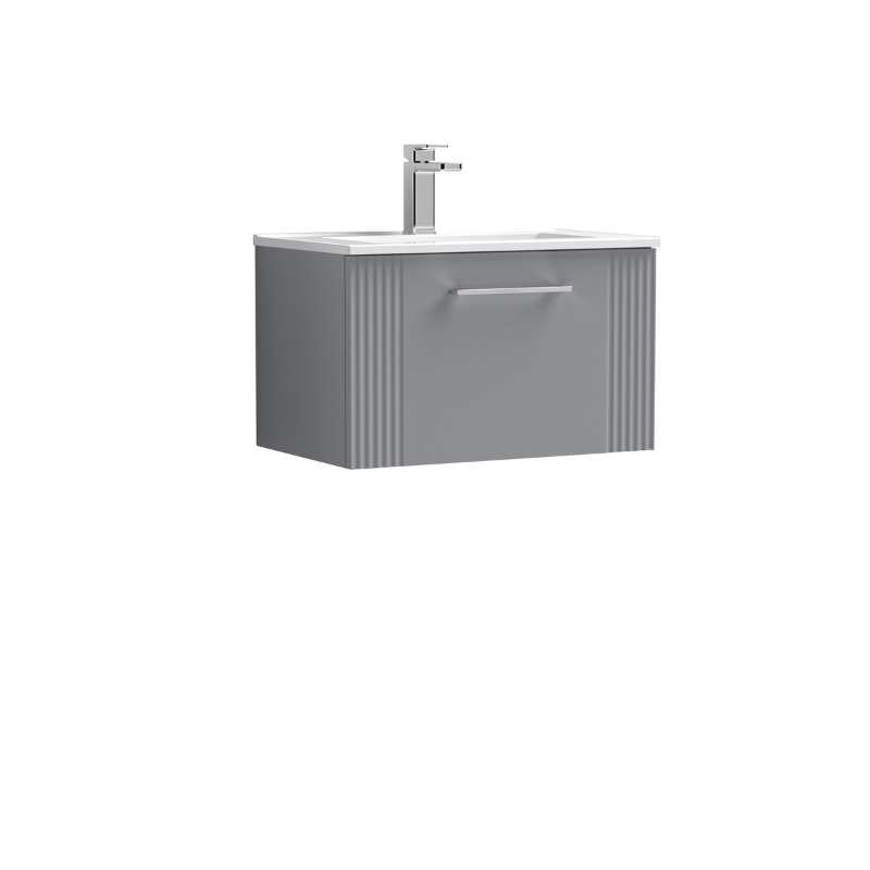 Nuie Deco Wall Hung Single Drawer Vanity & Minimalist Basin (1 size, 5 colours) - Brand New Bathrooms