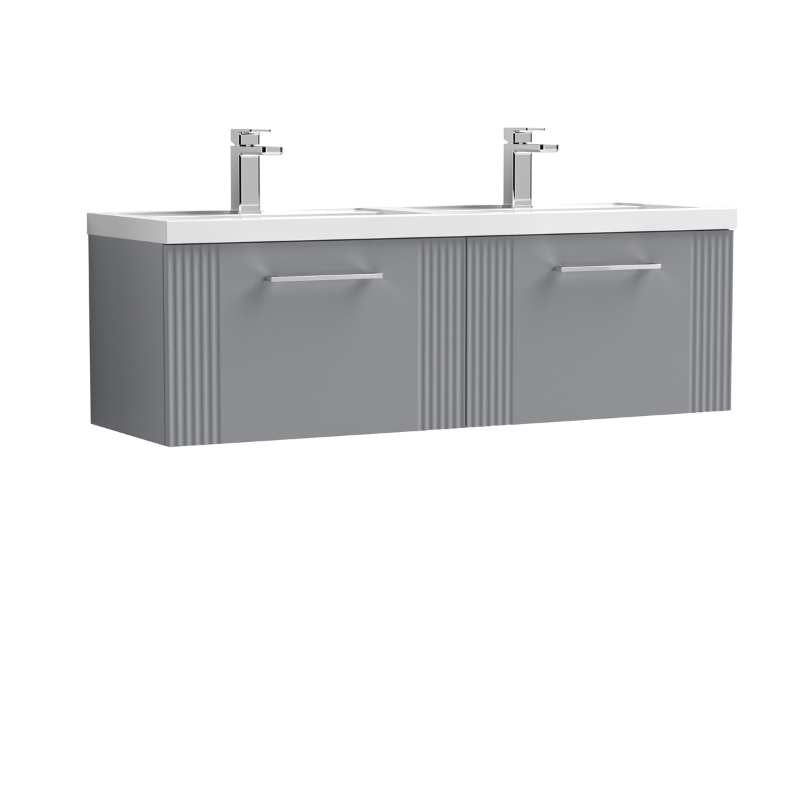 Nuie Deco Wall Hung 2-Drawer Vanity & Double Basin (1 size, 5 colours) - Brand New Bathrooms