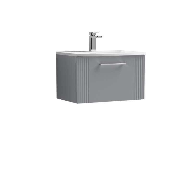 Nuie Deco Wall Hung Single Drawer Vanity & Curved Basin (1 size, 5 colours) - Brand New Bathrooms