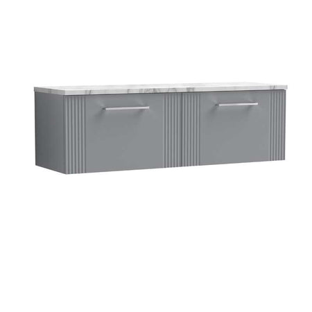 Nuie Deco Wall Hung 2-Drawer Vanity & Laminate Worktop (1 size, 5 colours) - Brand New Bathrooms