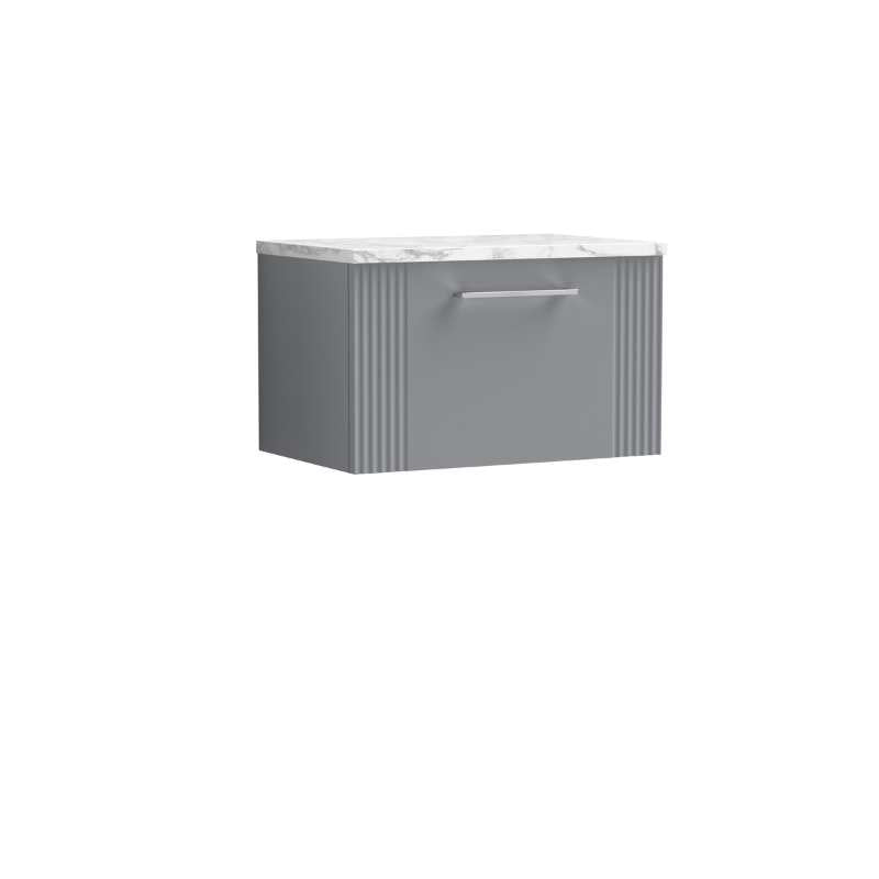Nuie Deco Wall Hung Single Drawer Vanity & Laminate Worktop (1 size, 5 colours) - Brand New Bathrooms