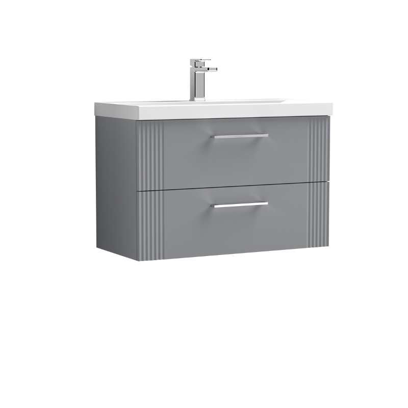 Nuie Deco Wall Hung 2-Drawer Vanity & Thin-Edge Basin (1 size, 5 colours) - Brand New Bathrooms