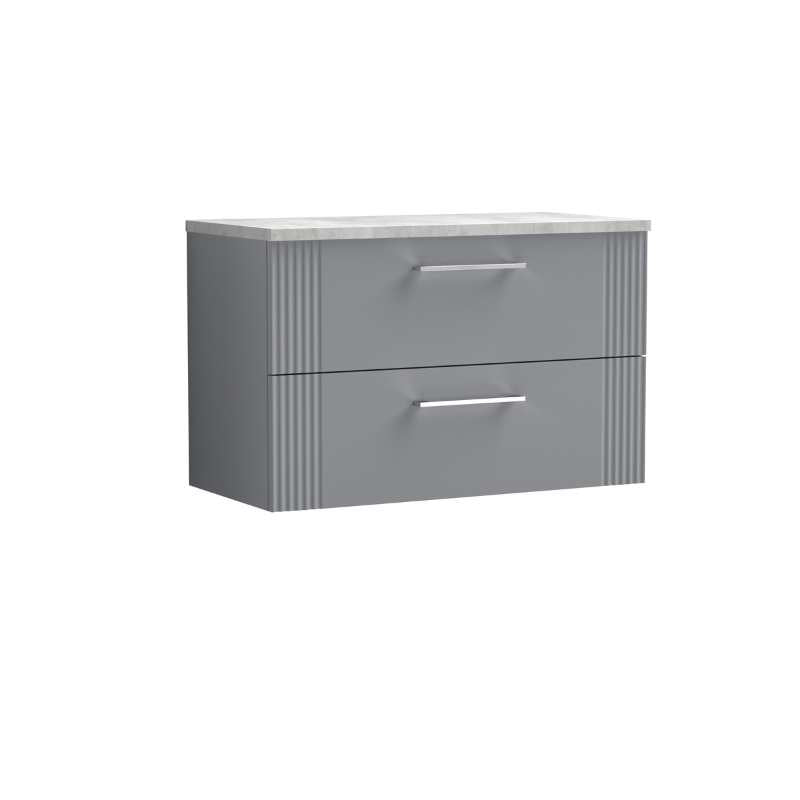 Nuie Deco Wall Hung 2-Drawer Vanity & Laminate Top (1 size, 5 colours) - Brand New Bathrooms