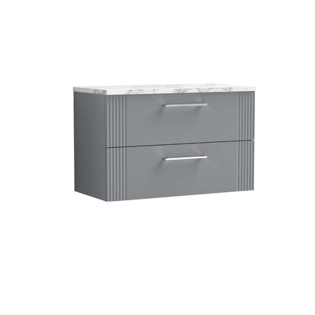 Nuie Deco Wall Hung 2-Drawer Vanity & Laminate Worktop (1 size, 5 colours) - Brand New Bathrooms