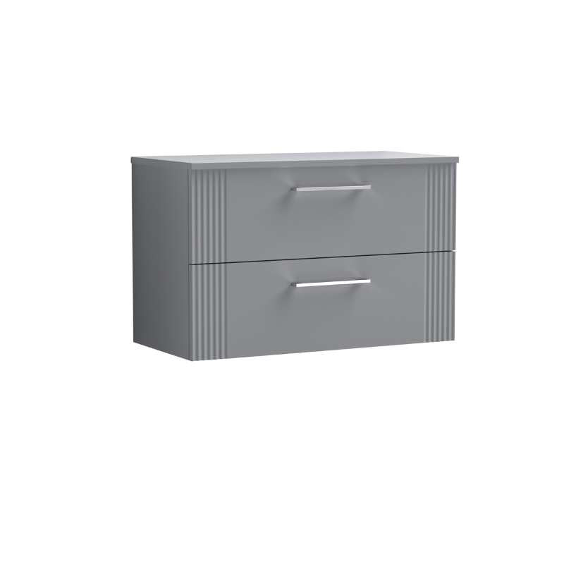 Nuie Deco Wall Hung 2-Drawer Vanity & Worktop (1 size, 5 colours) - Brand New Bathrooms
