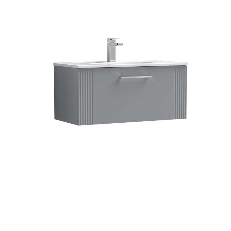 Nuie Deco Wall Hung Single Drawer Vanity & Mid-Edge Basin (1 size, 5 colours) - Brand New Bathrooms