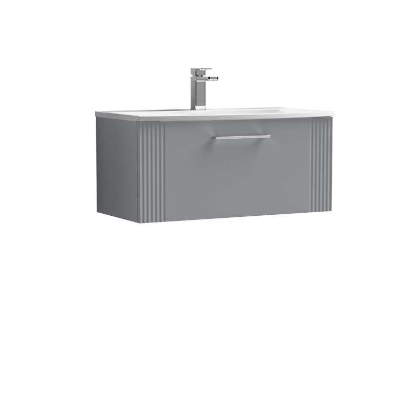 Nuie Deco Wall Hung Single Drawer Vanity & Curved Basin (1 size, 5 colours) - Brand New Bathrooms