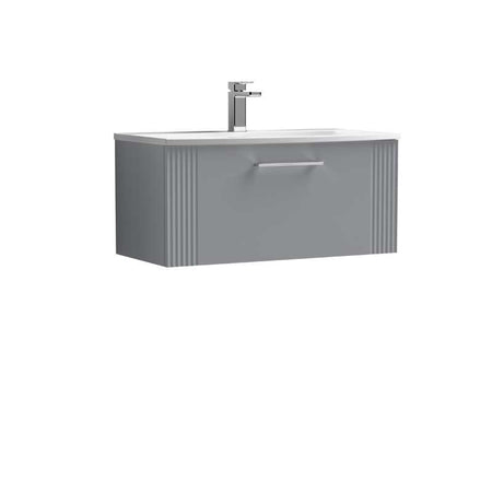 Nuie Deco Wall Hung Single Drawer Vanity & Curved Basin (1 size, 5 colours) - Brand New Bathrooms