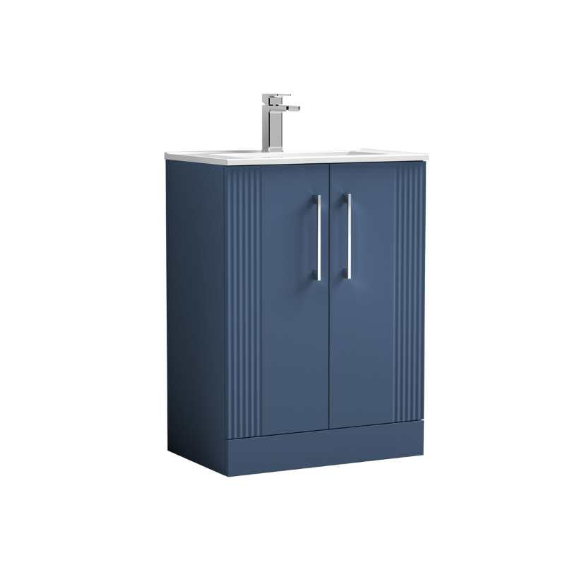 Nuie Deco Floor Standing 2-Door Vanity & Minimalist Basin (1 size, 5 colours) - Brand New Bathrooms