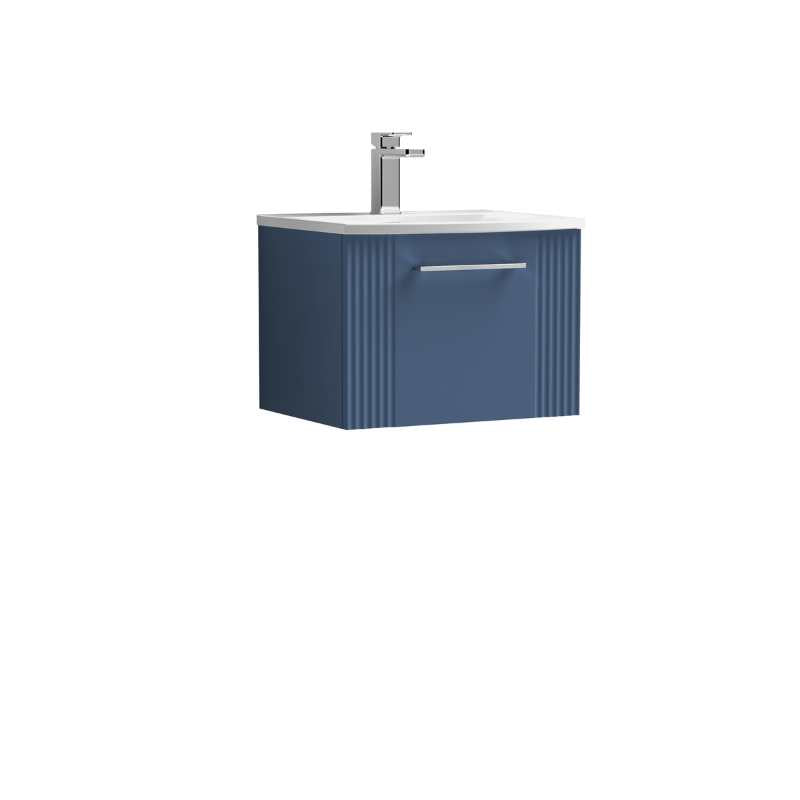 Nuie Deco Wall Hung Single Drawer Vanity & Curved Basin (1 size, 5 colours) - Brand New Bathrooms