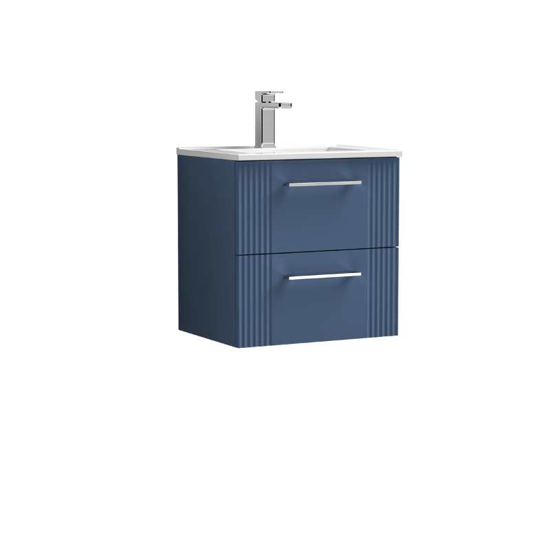 Nuie Deco Wall Hung 2-Drawer Vanity & Minimalist Basin (1 size, 5 colours) - Brand New Bathrooms