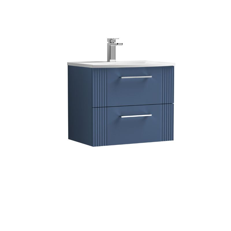 Nuie Deco Wall Hung 2-Drawer Vanity & Curved Basin (1 size, 5 colours) - Brand New Bathrooms