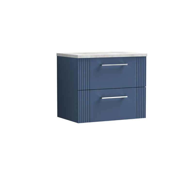 Nuie Deco Wall Hung 2-Drawer Vanity & Laminate Top (1 size, 5 colours) - Brand New Bathrooms