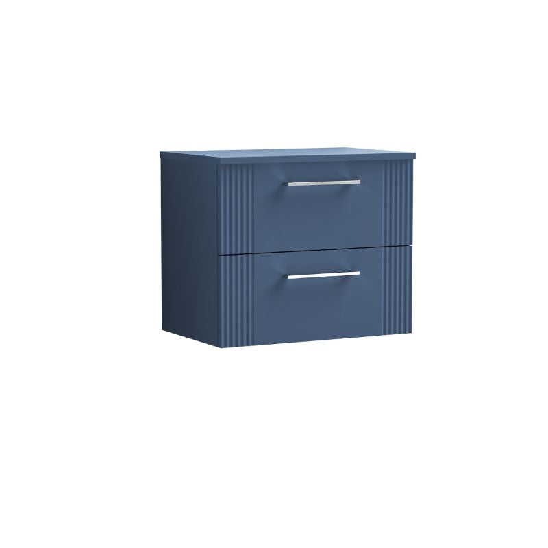 Nuie Deco Wall Hung 2-Drawer Vanity & Worktop (1 size, 5 colours) - Brand New Bathrooms
