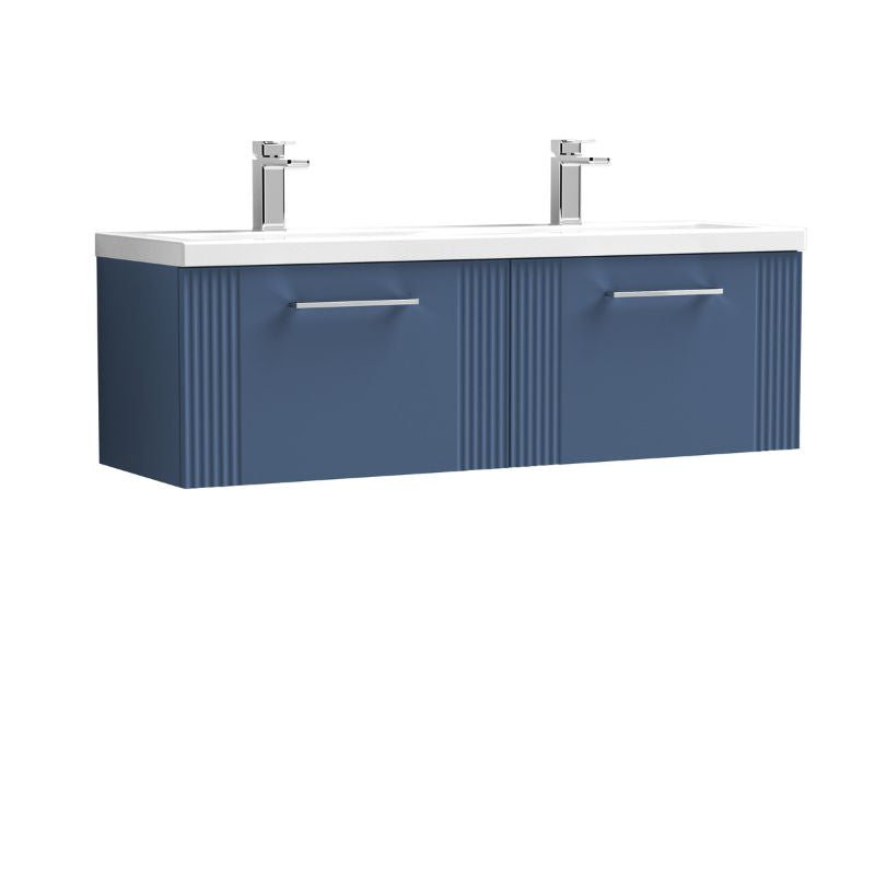 Nuie Deco Wall Hung 2-Drawer Vanity & Double Basin (1 size, 5 colours) - Brand New Bathrooms