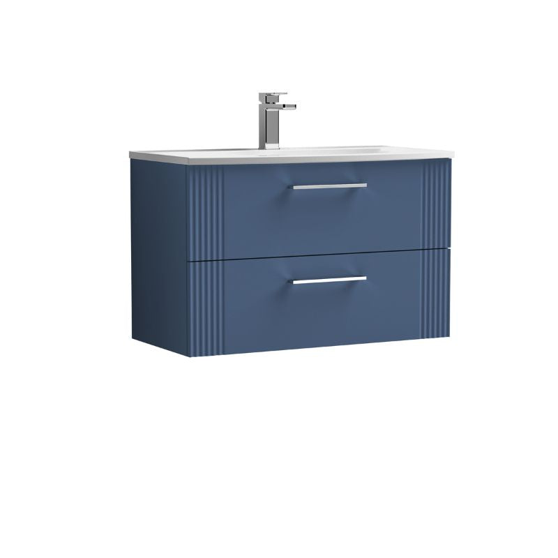 Nuie Deco Wall Hung 2-Drawer Vanity & Curved Basin (1 size, 5 colours) - Brand New Bathrooms