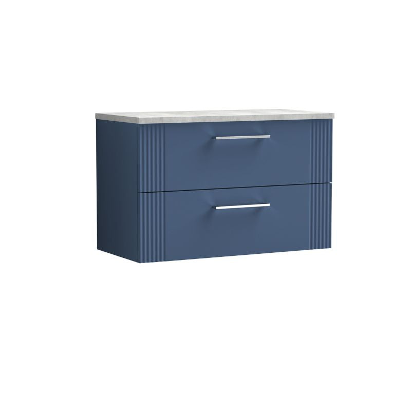 Nuie Deco Wall Hung 2-Drawer Vanity & Laminate Top (1 size, 5 colours) - Brand New Bathrooms