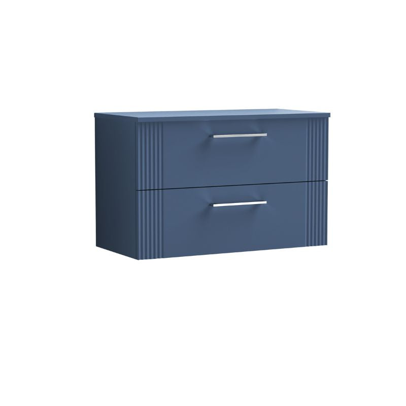 Nuie Deco Wall Hung 2-Drawer Vanity & Worktop (1 size, 5 colours) - Brand New Bathrooms