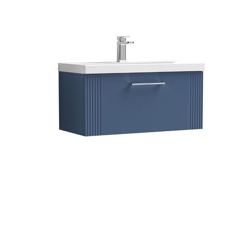 Nuie Deco Wall Hung Single Drawer Vanity & Mid-Edge Basin (1 size, 5 colours) - Brand New Bathrooms