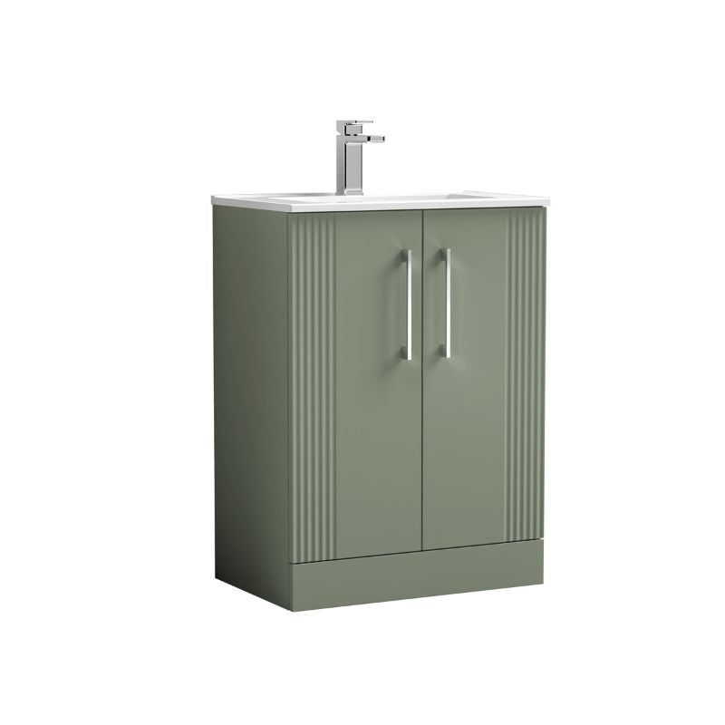 Nuie Deco Floor Standing 2-Door Vanity & Minimalist Basin (1 size, 5 colours) - Brand New Bathrooms