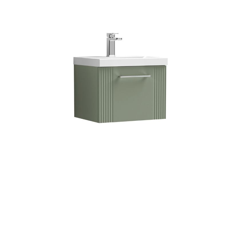 Nuie Deco Wall Hung Single Drawer Vanity & Thin-Edge Basin (1 size, 5 colours) - Brand New Bathrooms