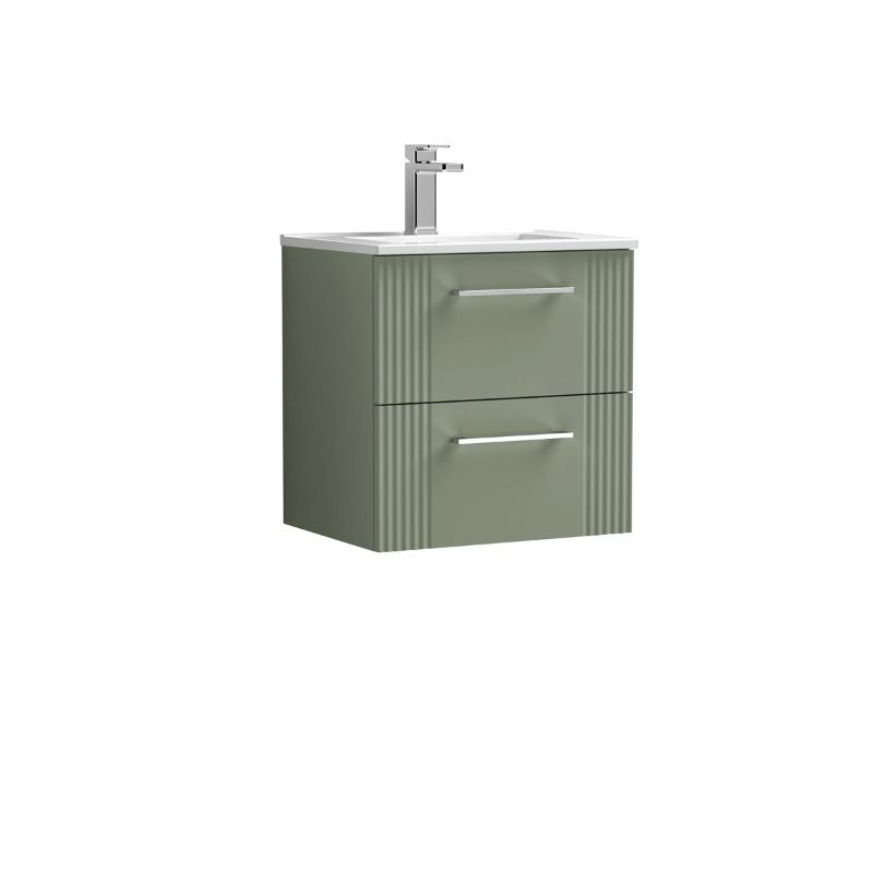 Nuie Deco Wall Hung 2-Drawer Vanity & Minimalist Basin (1 size, 5 colours) - Brand New Bathrooms