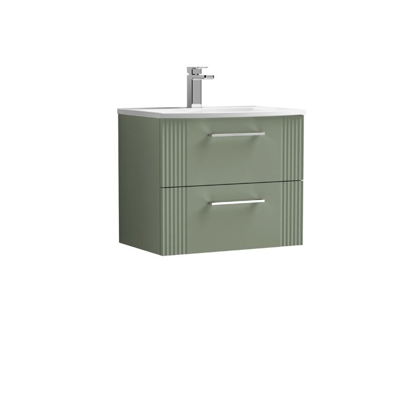 Nuie Deco Wall Hung 2-Drawer Vanity & Curved Basin (1 size, 5 colours) - Brand New Bathrooms