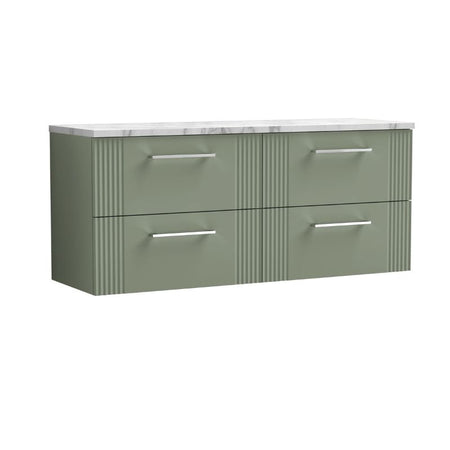 Nuie Deco Wall Hung 4-Drawer Vanity & Laminate Worktop (1 size, 5 colours) - Brand New Bathrooms