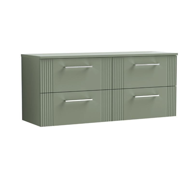 Nuie Deco Wall Hung 4-Drawer Vanity & Worktop (1 size, 5 colours) - Brand New Bathrooms